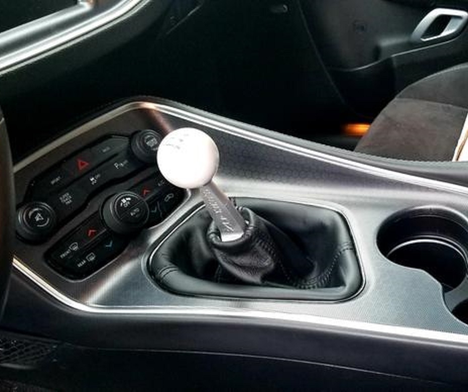 Barton Short Throw Shifter Silver Stick White Knob Challenger 6S